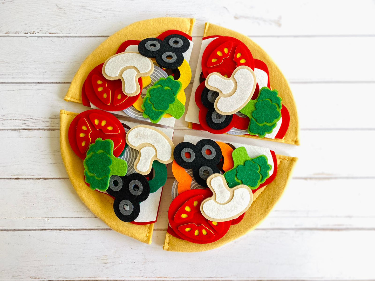 Juego de pizza armable fieltro