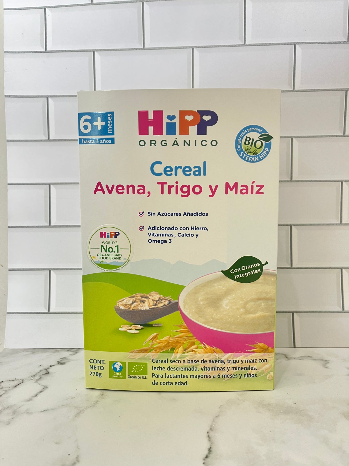 Cereal HiPP Orgánico: Avena, Trigo y Maíz