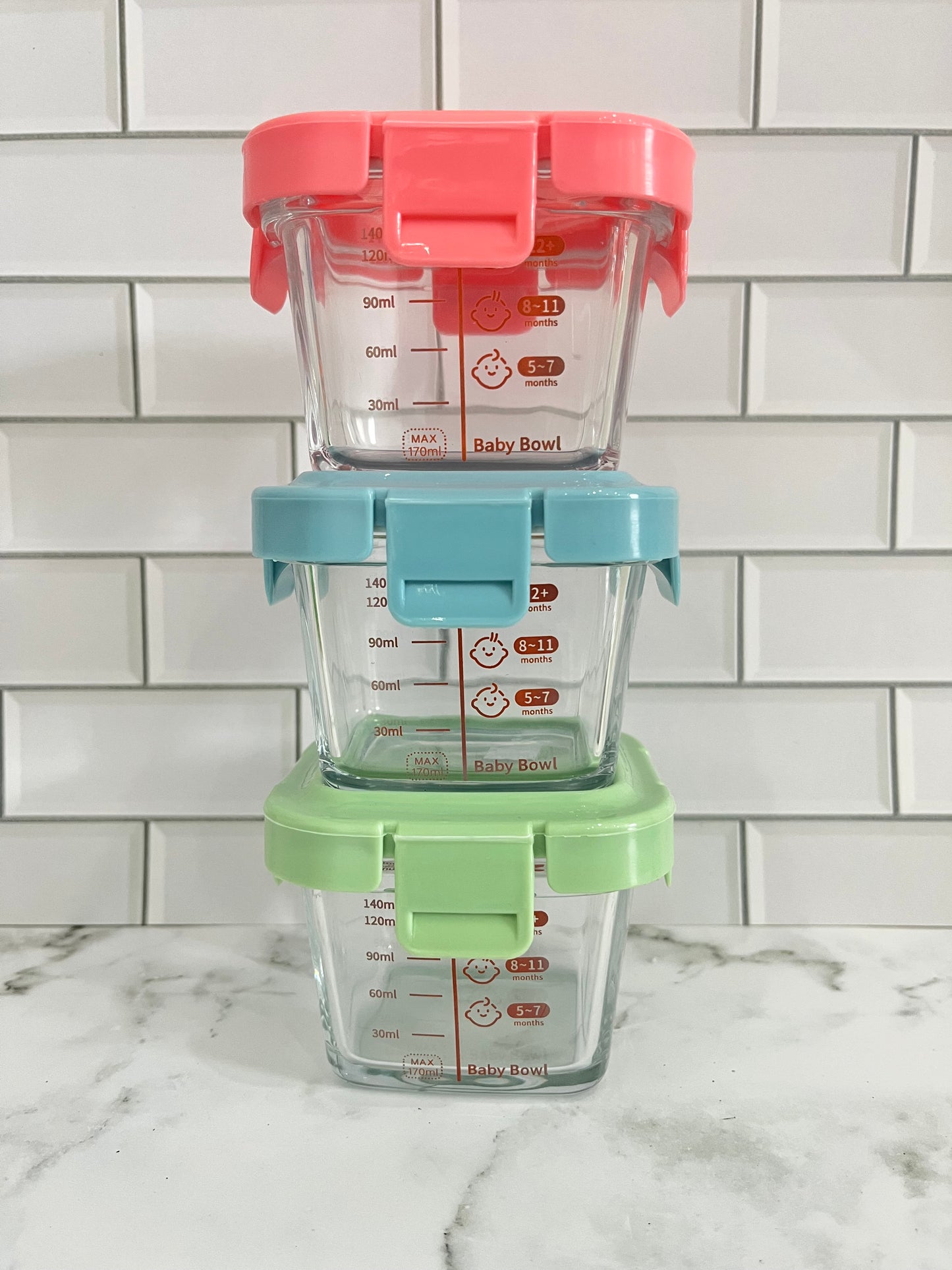 Contenedores de vidrio para almacenamiento de alimentos - Set de 3