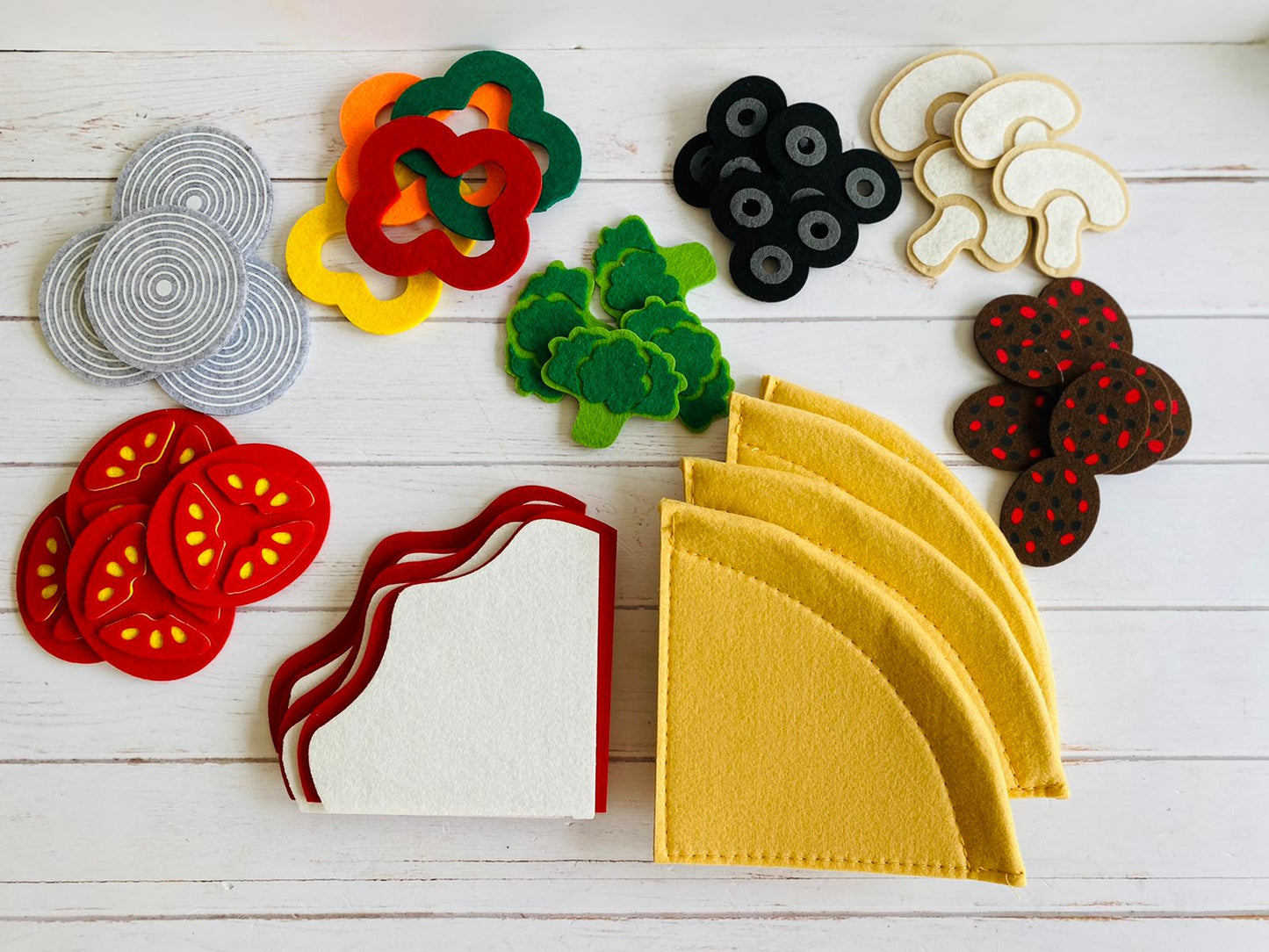 Juego de pizza armable fieltro