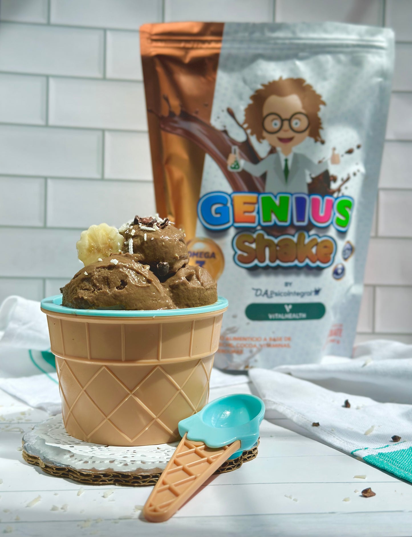 Genius Shake malteada nutritiva con proteína sabor chocolate