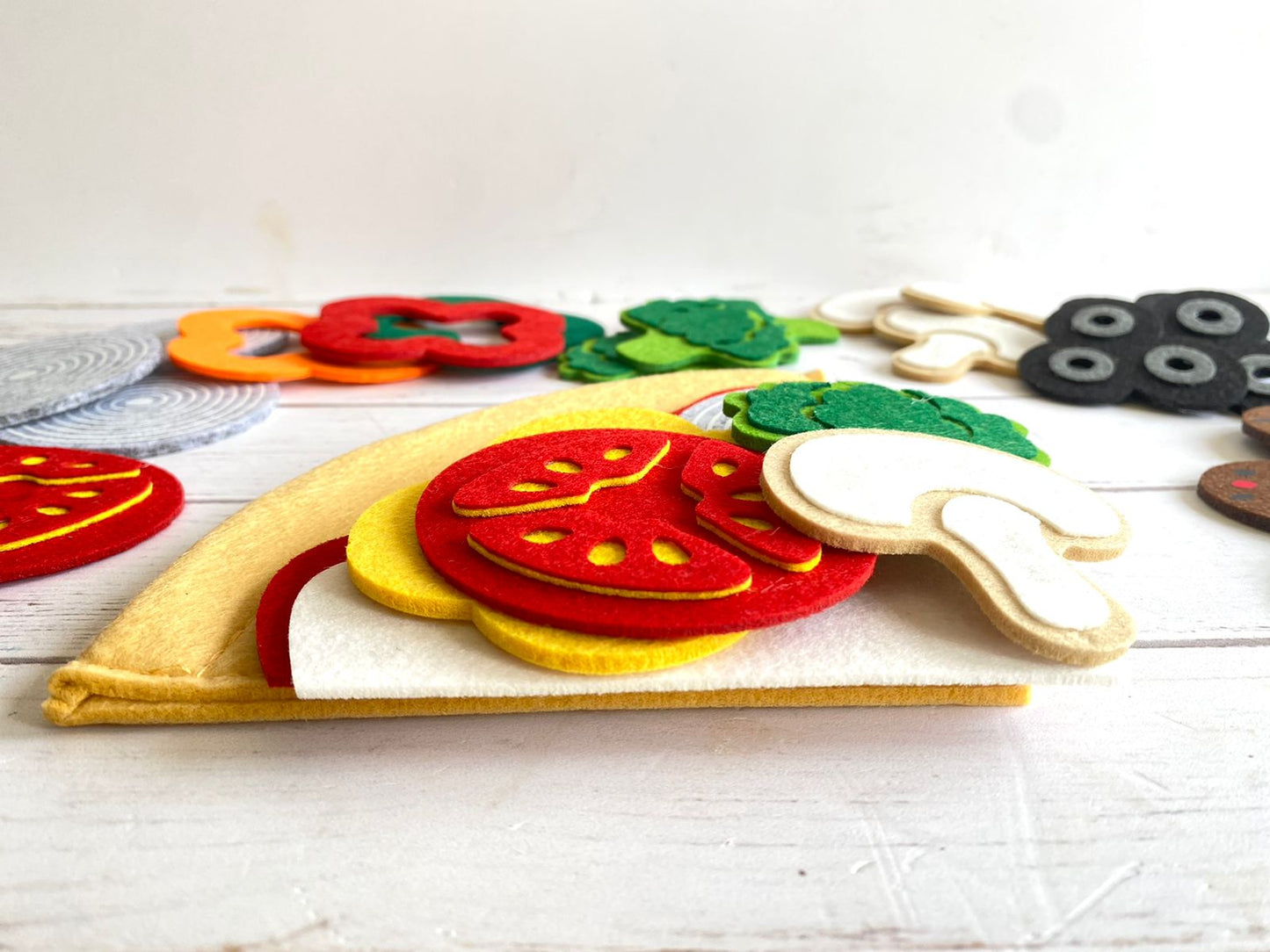 Juego de pizza armable fieltro