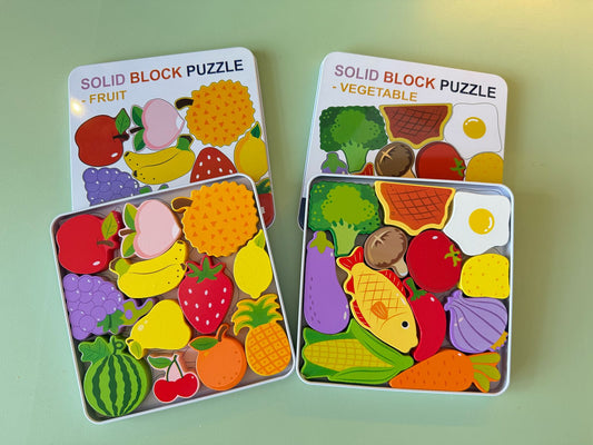 Set 2 Rompecabezas: Frutas, Verduras y Proteínas