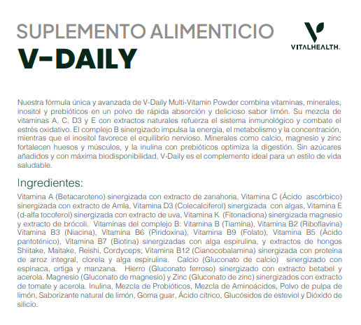V-Daily multivitamínico con probióticos e inositol