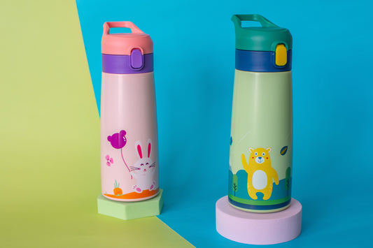 Termo acero inoxidable osito y conejita