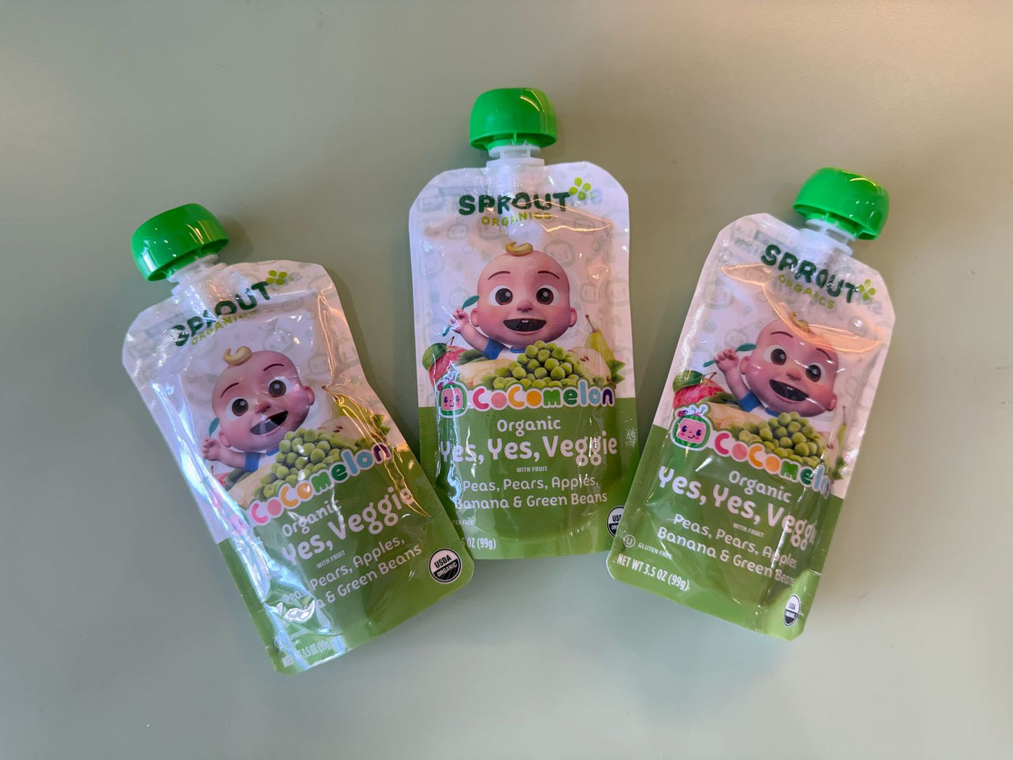CoComelon Sprout – Pack de 3 Papillas Orgánicas para Bebés