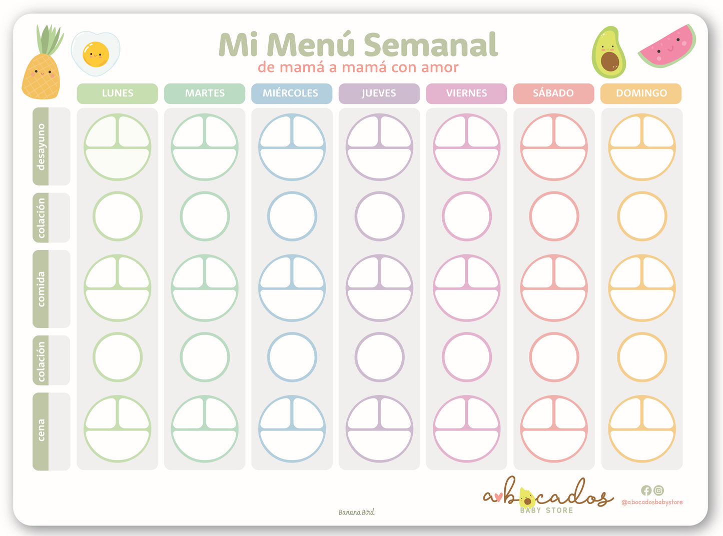 Planeador de menú magnético infantil +12 meses