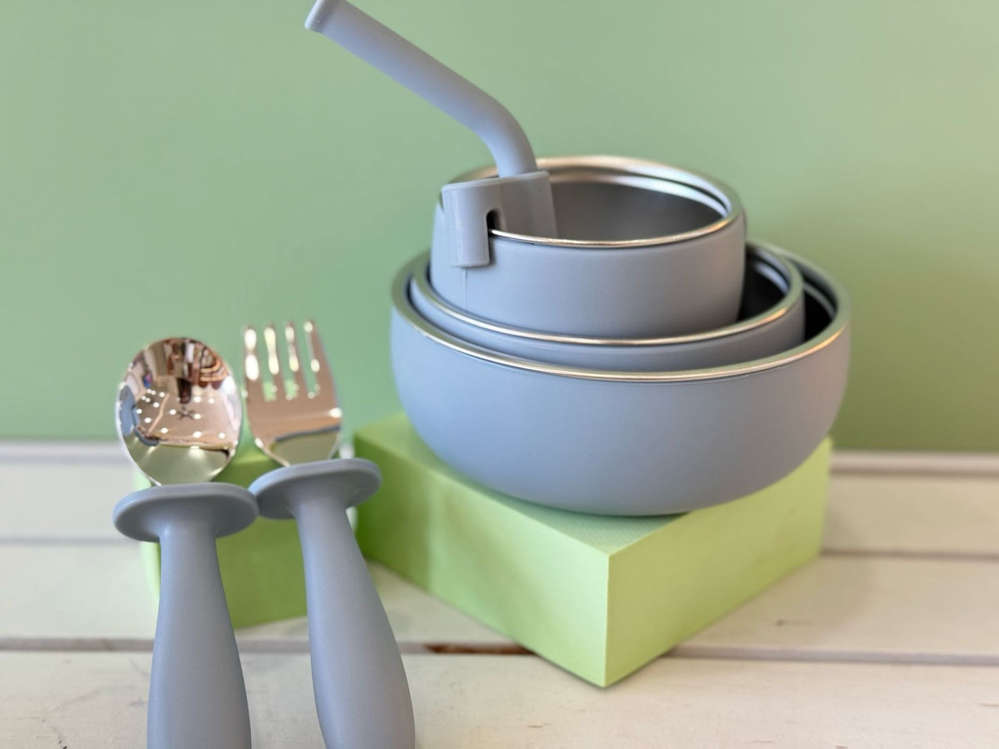 Set de utensilios infantil acero inoxidable