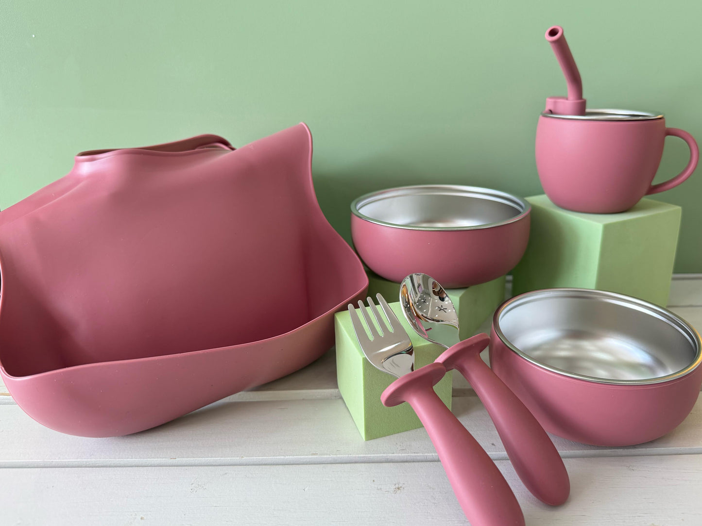 Set de utensilios infantil acero inoxidable