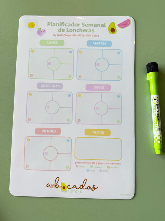 Planeador semanal magnético para loncheras