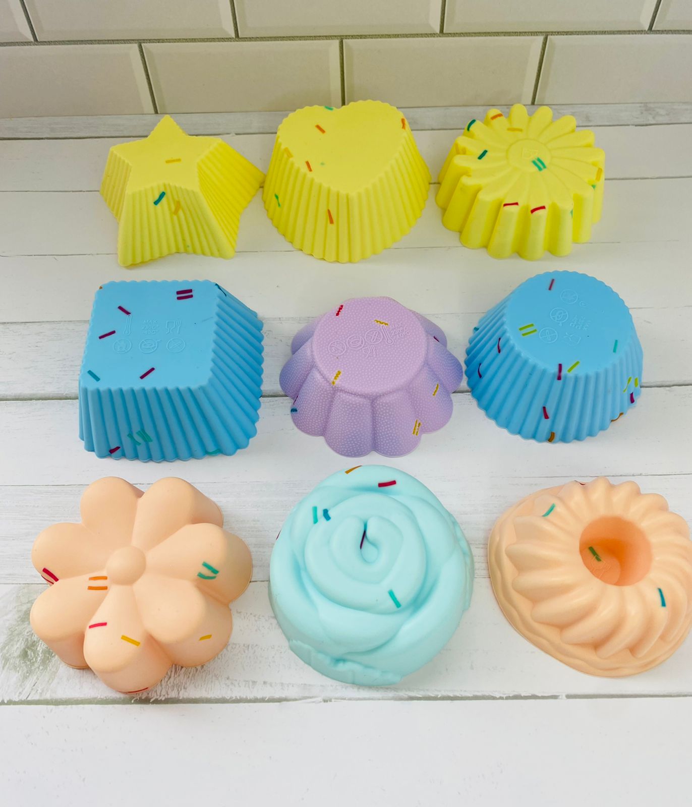 Capacillos de silicona sprinkles (9 piezas)