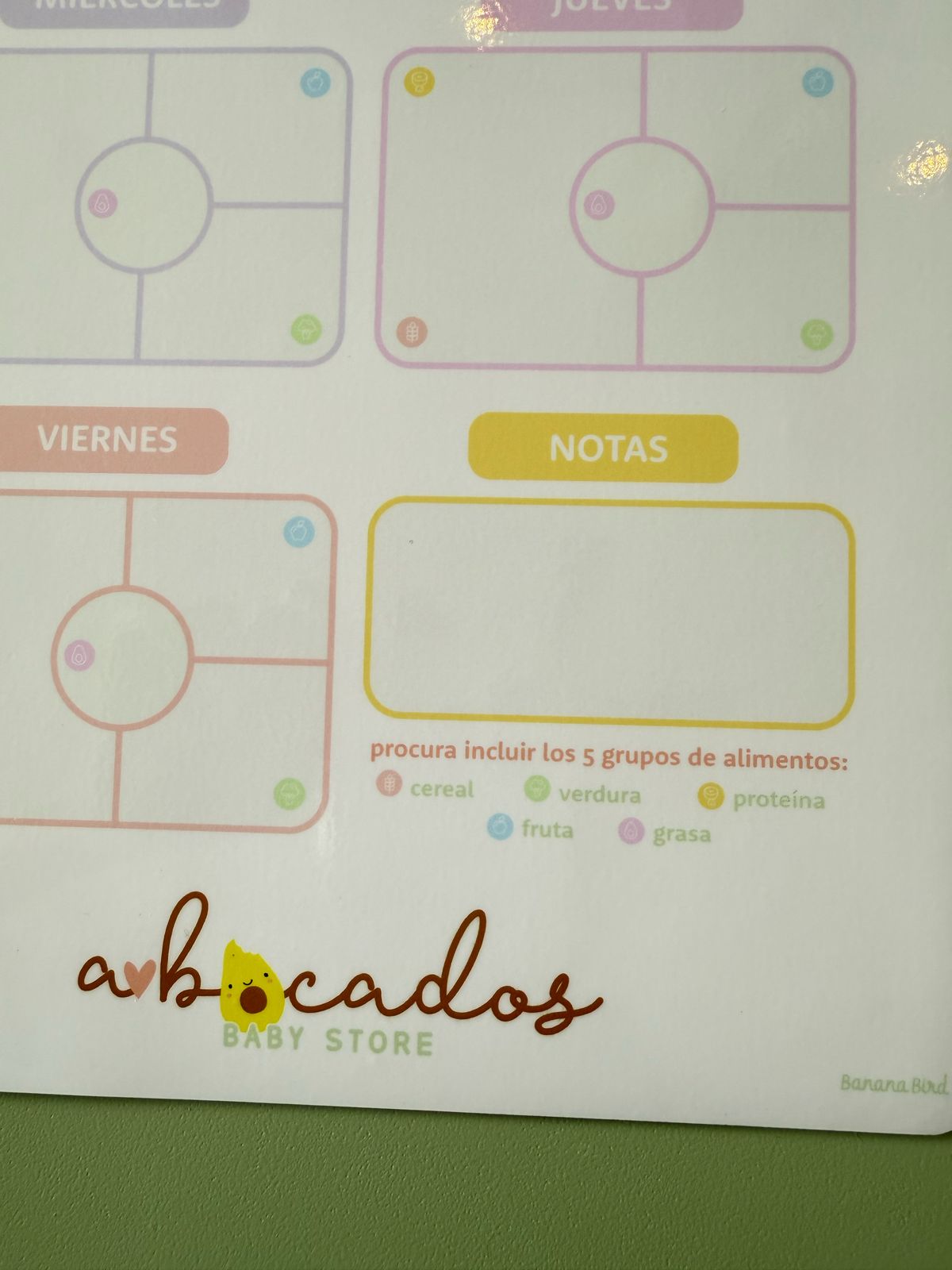 Planeador semanal magnético para loncheras