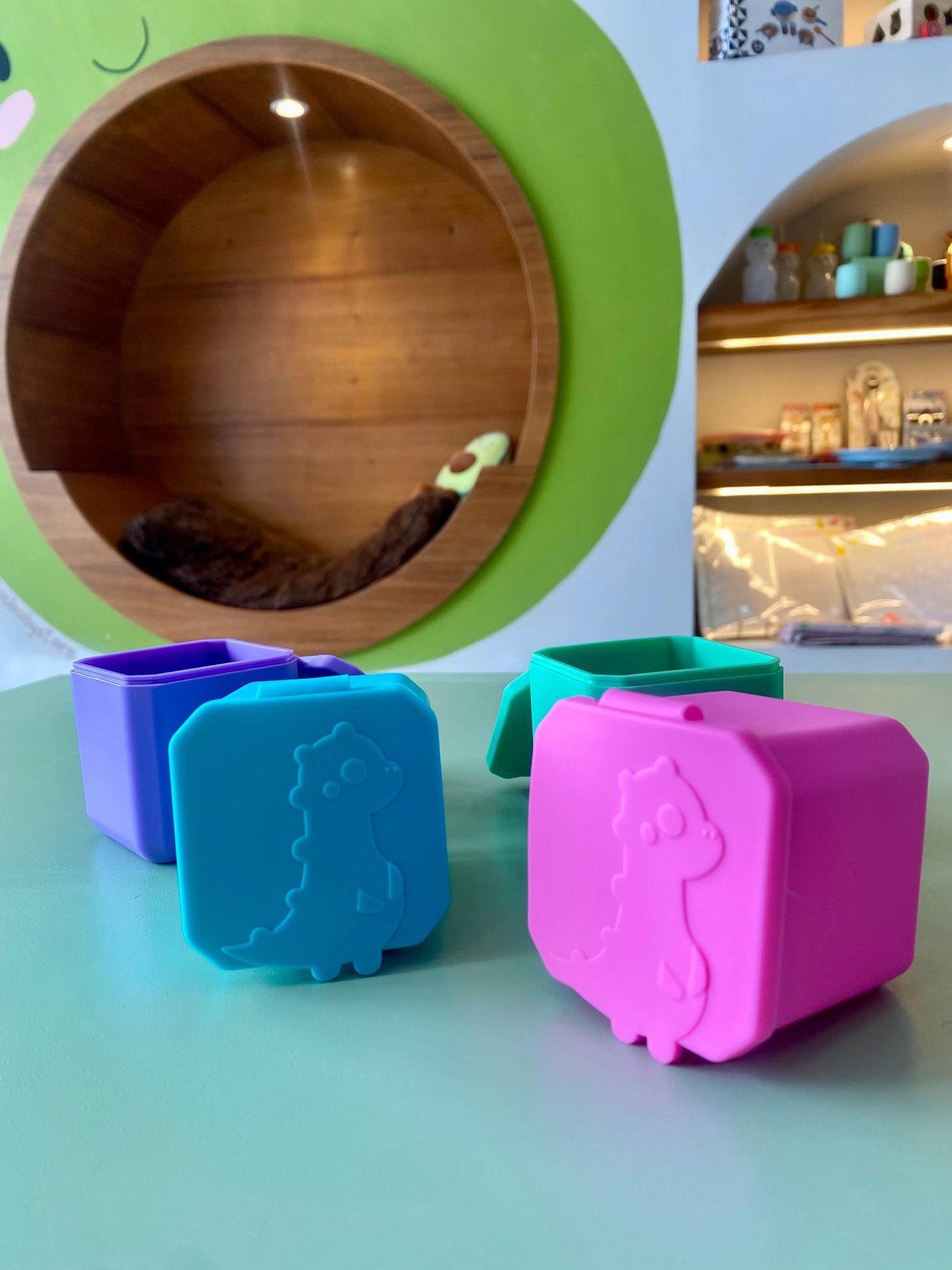 Contenedores silicona con tapa "Dinosaurio"