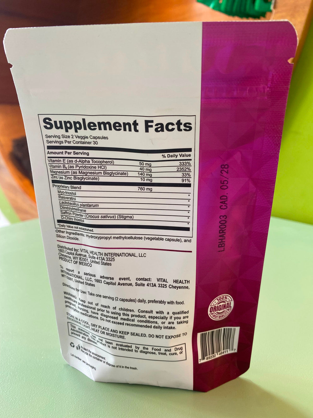 V-HARMONY VITALHEALTH MYO-INOSITOL