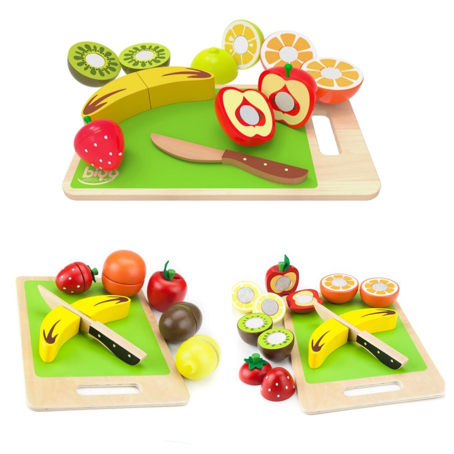 Set para cortes de frutas de madera