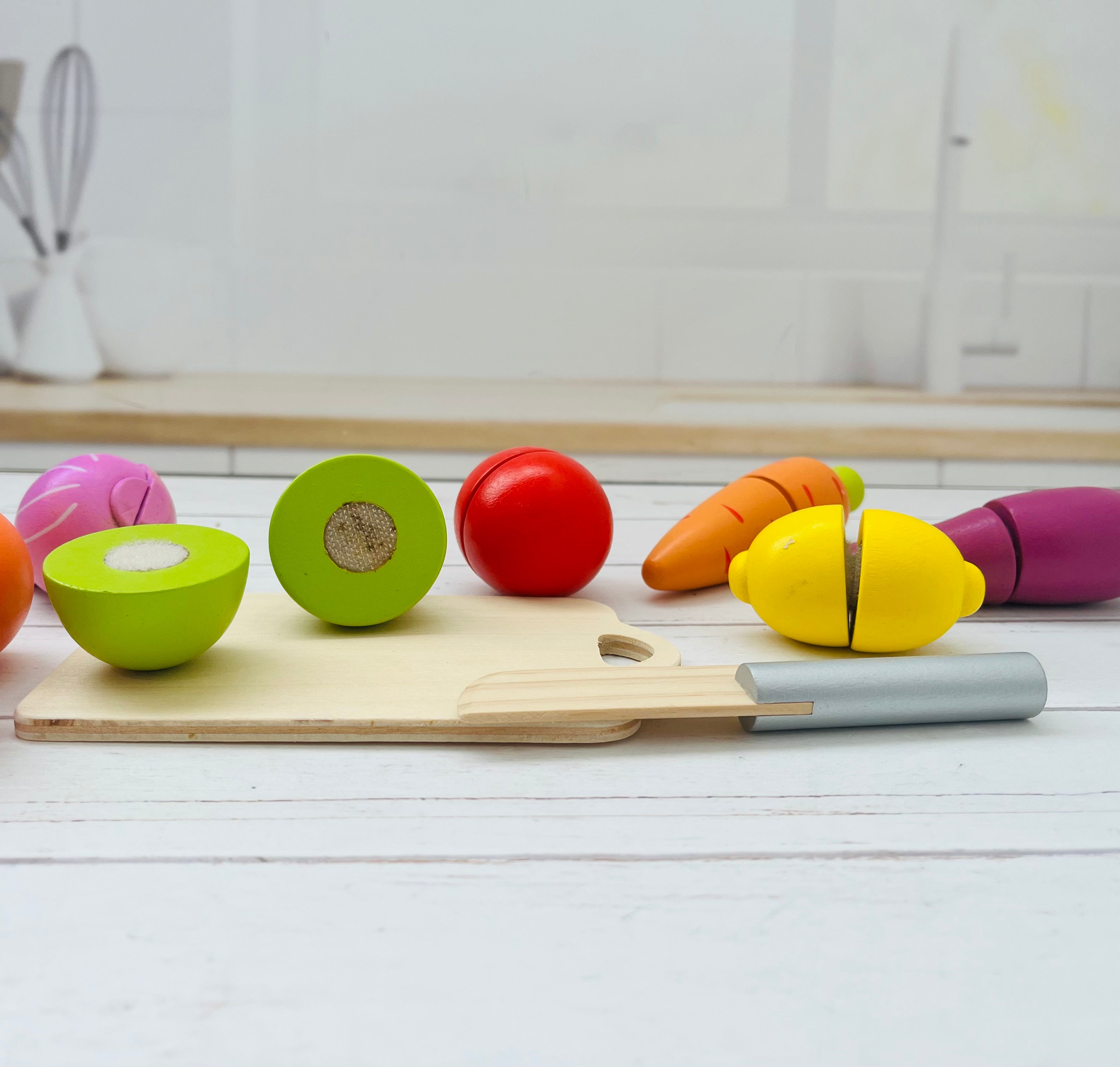 Juego de frutas y verduras con union de velcro