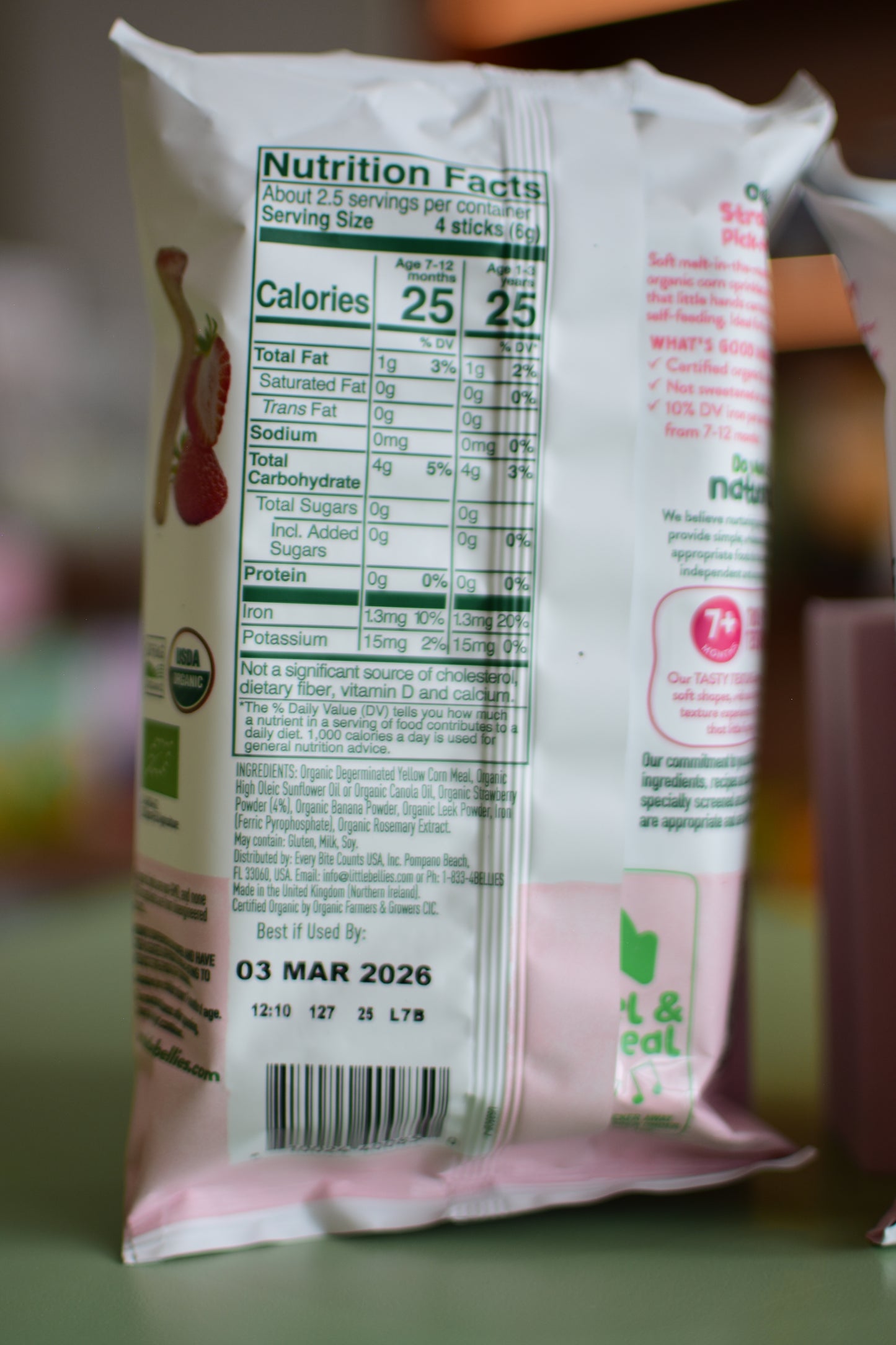 Palitos Pick-Me de Fresa Orgánica – Little Bellies
