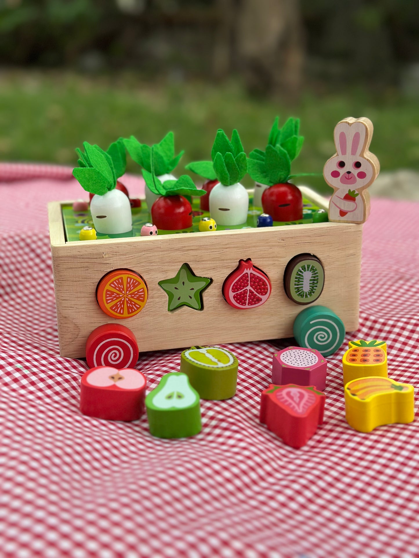 Juego Montessori carro cosechador