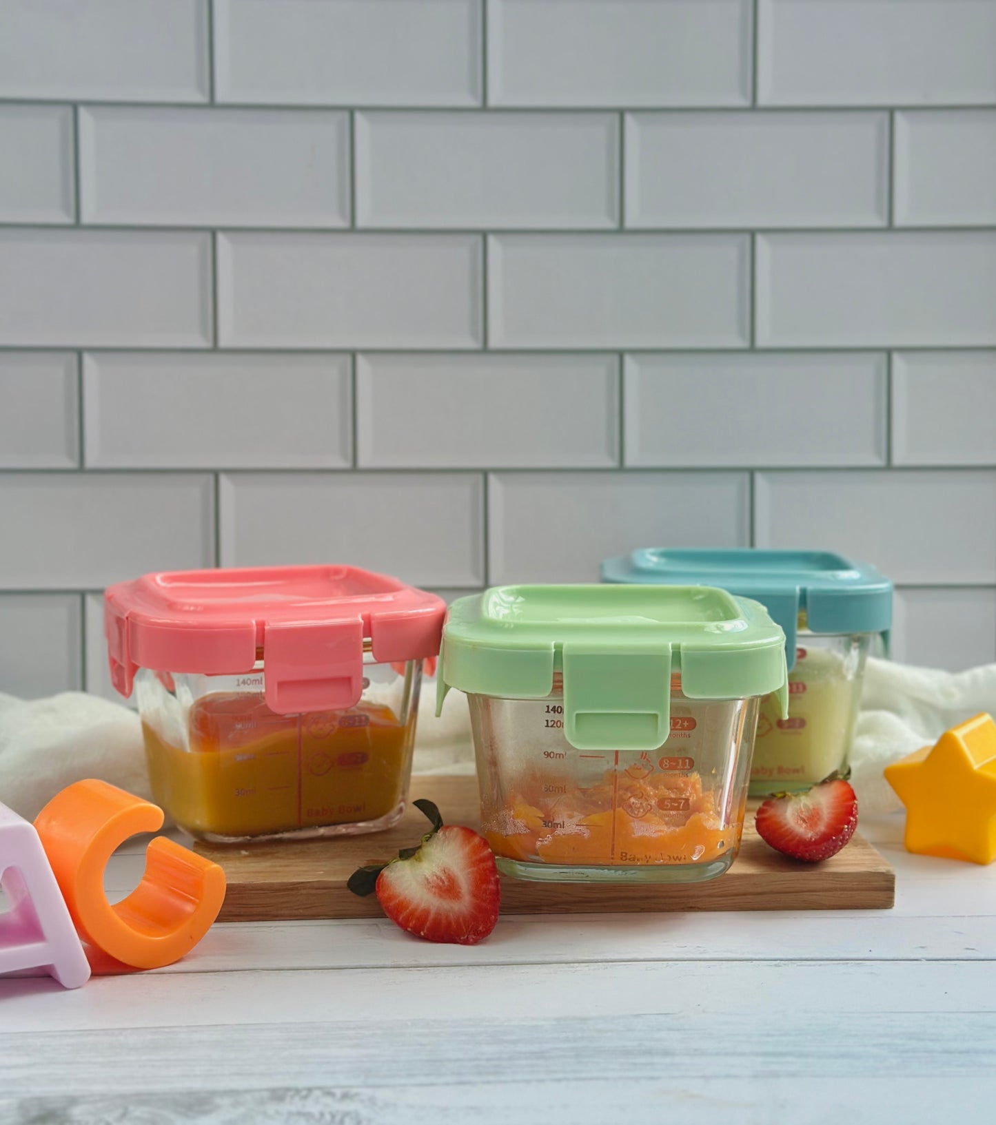 Contenedores de vidrio para almacenamiento de alimentos - Set de 3