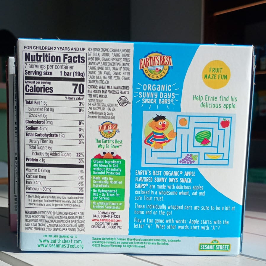 Barritas Sunny Days Eatrth’s Best Caja con 7 MANZANA