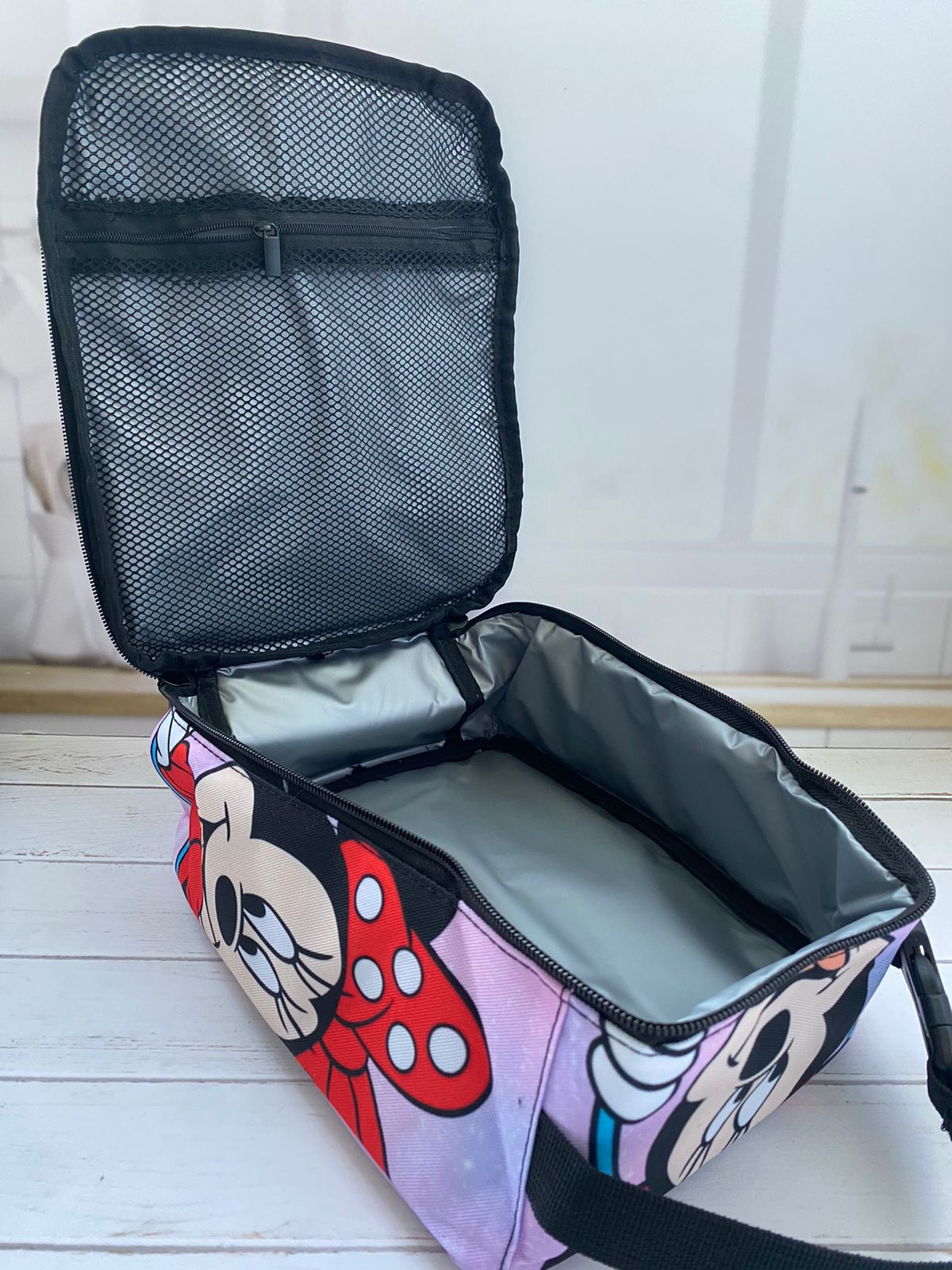 Lonchera térmica tipo mochila Minnie y Mickey