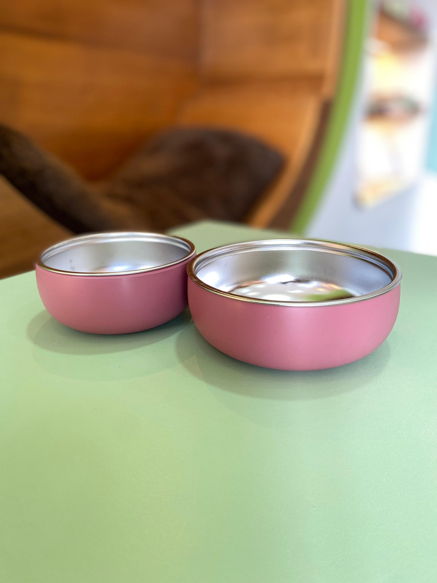 Set de 2 tazones acero inoxidable y silicon